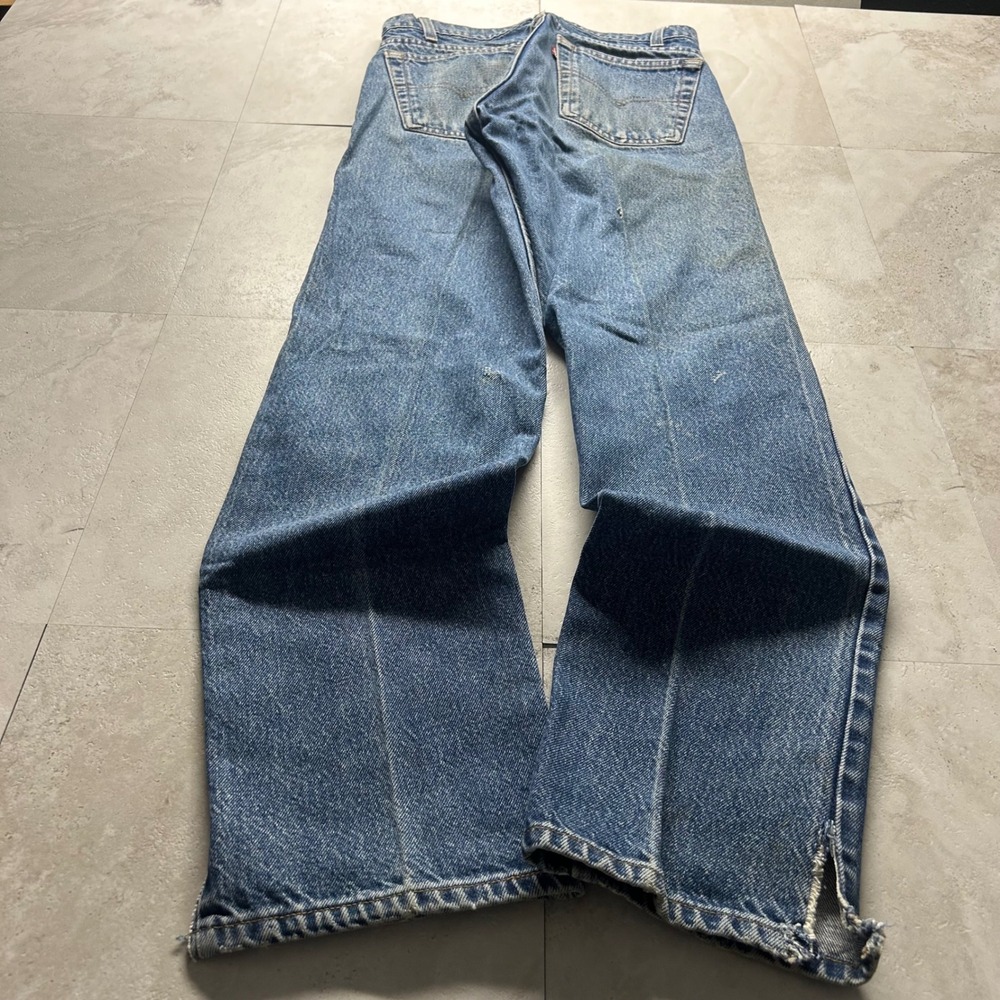 Levis 505 Straight Leg Jeans Blue Womens Size 6 Vintage 90s Distressed Denim